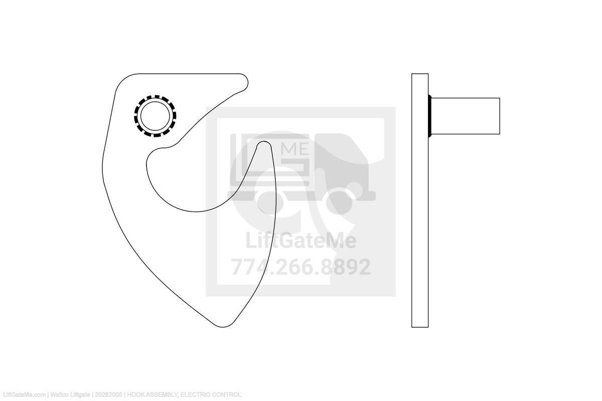 Waltco Liftgate Part Number 20262005 | hook assembly, electric control