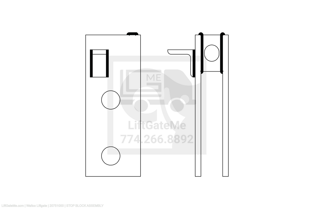 Waltco Liftgate Part Number 20751000 | stop block assembly