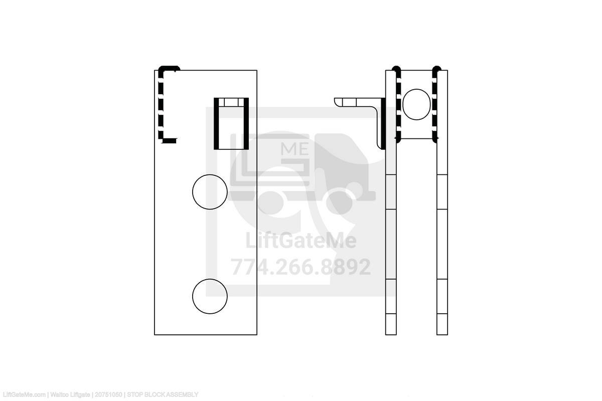 Waltco Liftgate Part Number 20751050 | stop block assembly