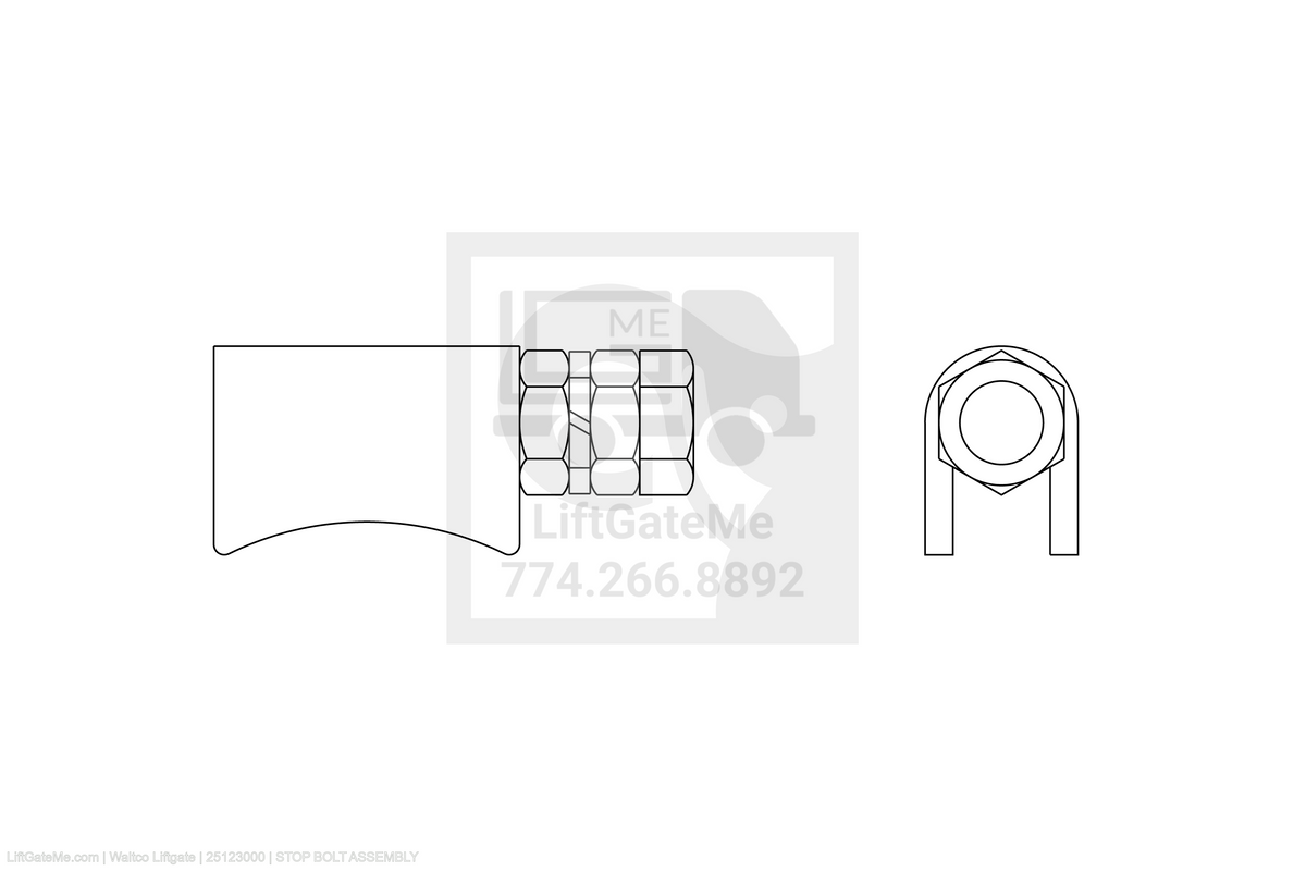 Waltco Liftgate Part Number 25123000 | stop bolt assembly