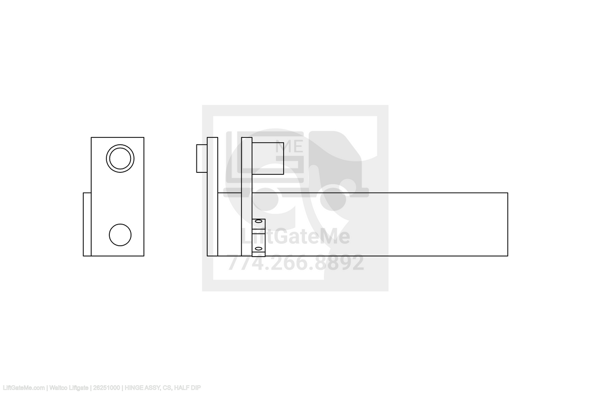 Waltco Liftgate Part Number 26251000 | hinge assy, cs, half dip