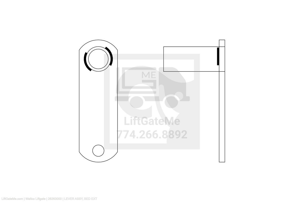 Waltco Liftgate Part Number 26263000 | lever assy, bed ext