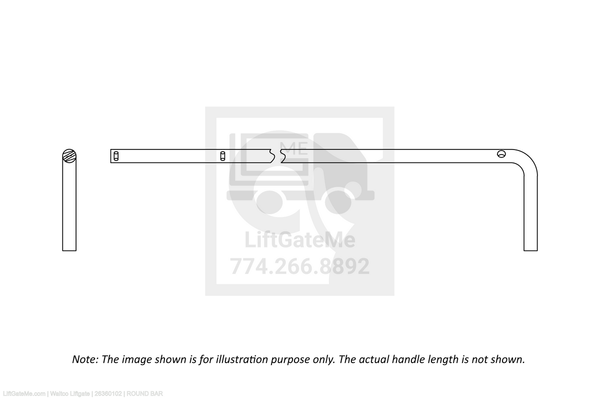 Waltco Liftgate Part Number 26360102 | round bar