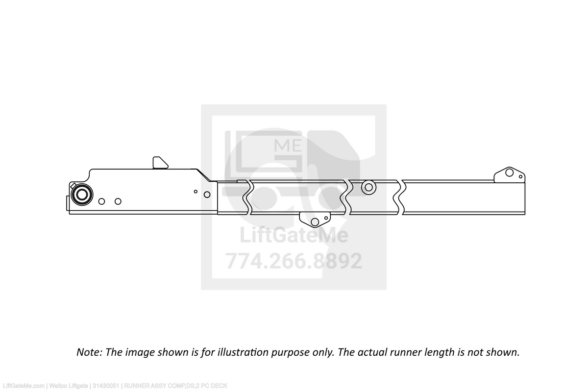 Waltco Liftgate Part Number 31430051 | runner assy comp,ds,2 pc deck