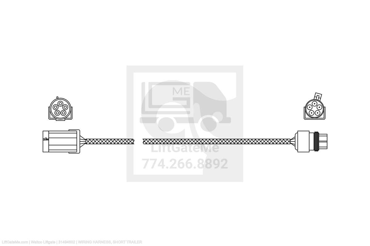 Waltco Liftgate Part Number 31494602 | wiring harness, short trailer