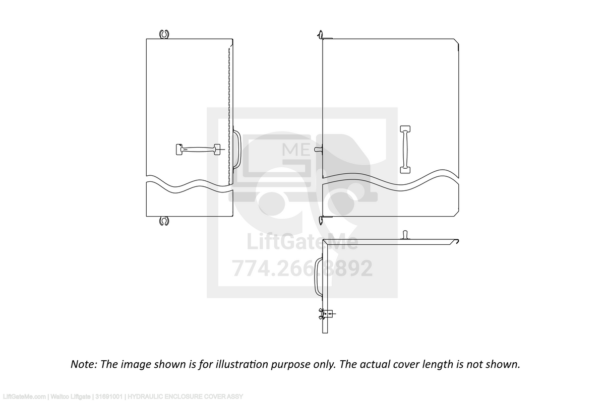 Waltco Liftgate Part Number 31691001 | hydraulic enclosure cover assy