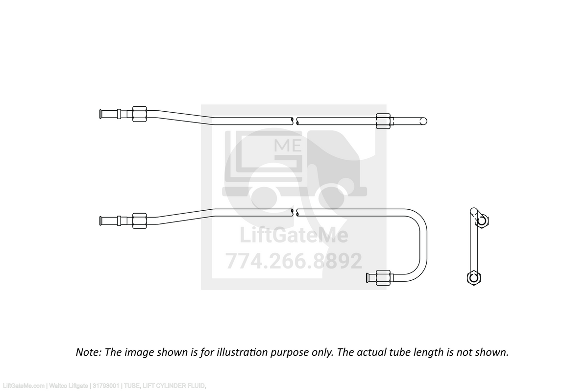 Waltco Liftgate Part Number 31793001 | tube, lift cylinder fluid,
