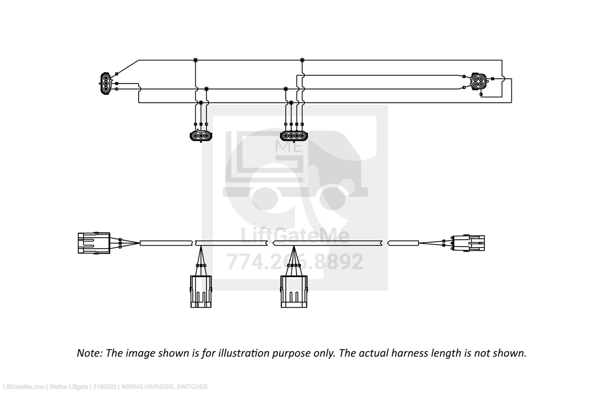 Waltco Liftgate Part Number 3180092 | wiring harness, switches