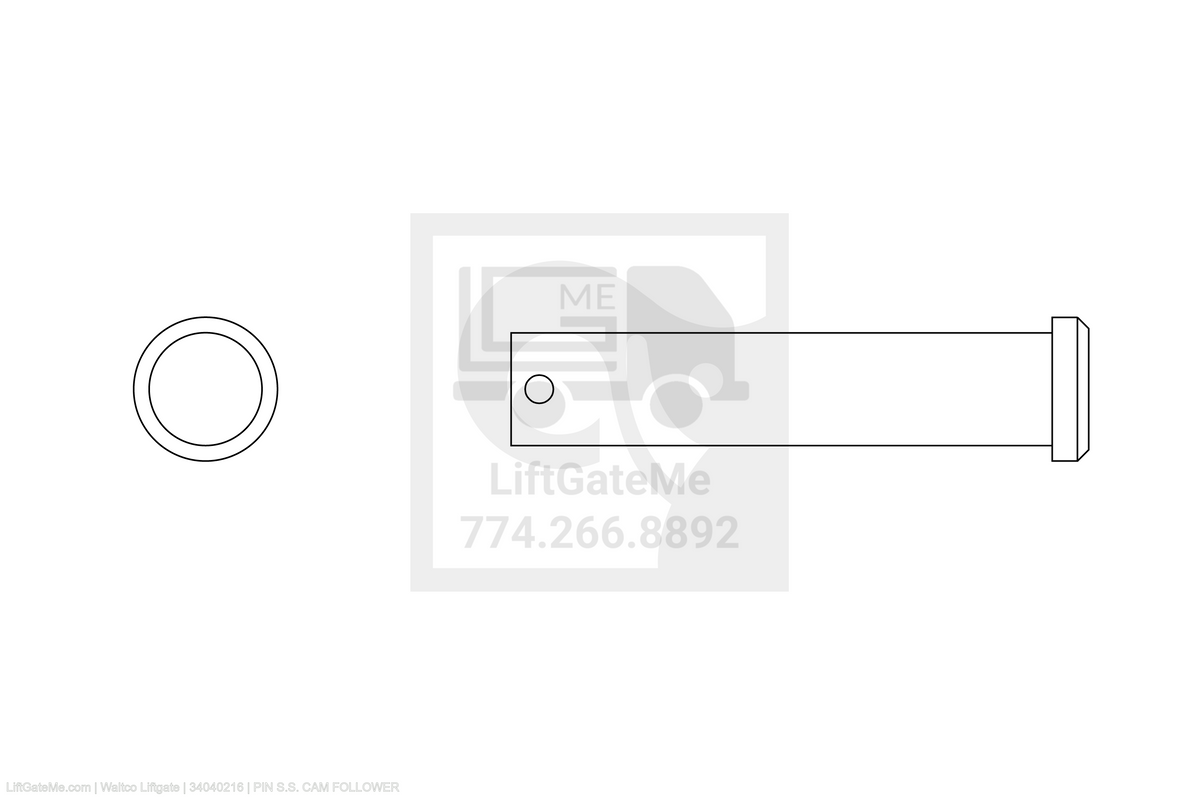 Waltco Liftgate Part Number 34040216 | pin s.s. cam follower