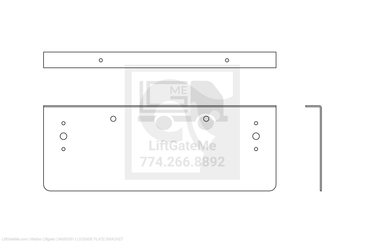 Waltco Liftgate Part Number 34050251 | license plate bracket