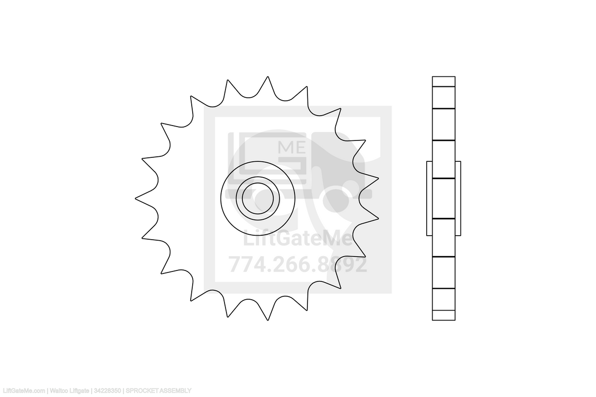 Waltco Liftgate Part Number 34228350 | sprocket assembly