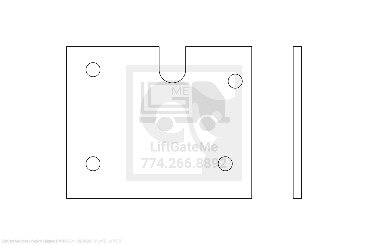Waltco Liftgate Part Number 35436301 | bearing plate, upper