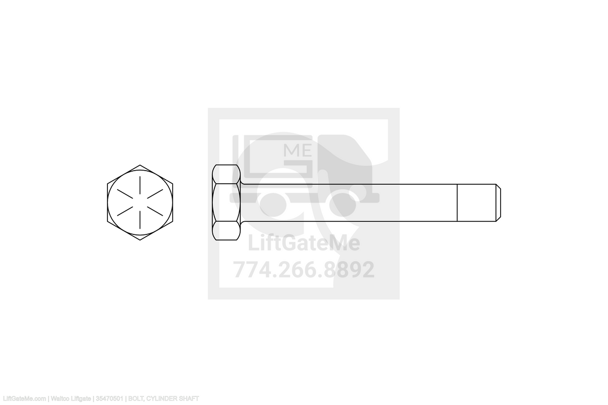 Waltco Liftgate Part Number 35470501 | bolt, cylinder shaft