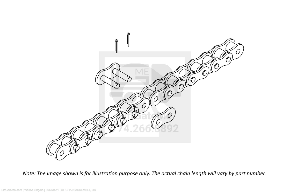 Waltco Liftgate Part Number 39673551 | af chain assembly, ds