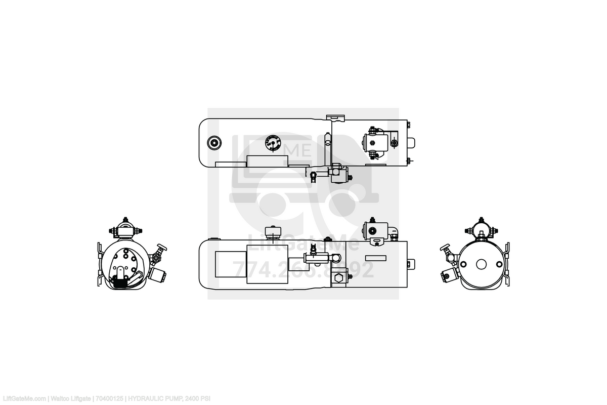 Waltco Liftgate Part Number 70400125 | hydraulic pump, 2400 psi