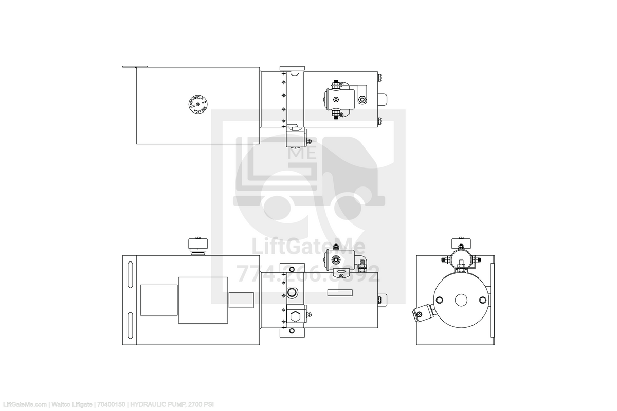 Waltco Liftgate Part Number 70400150 | hydraulic pump, 2700 psi