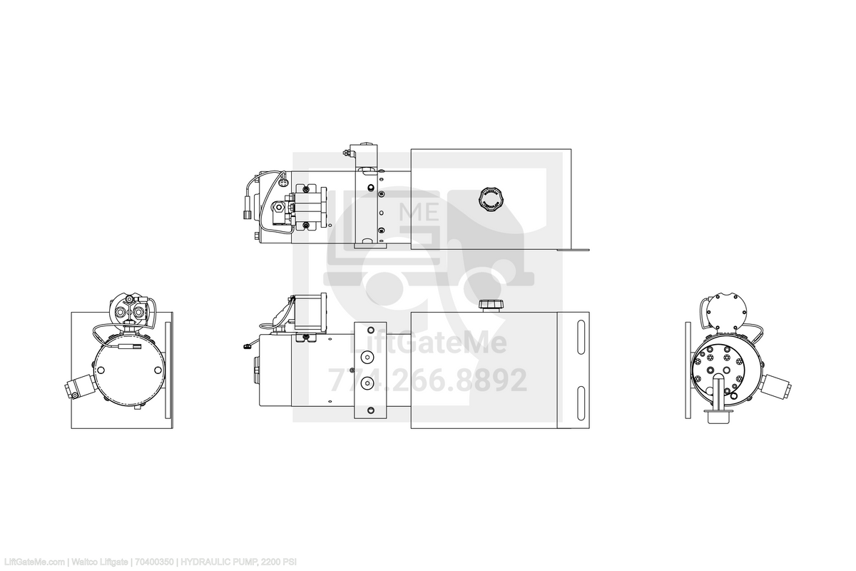 Waltco Liftgate Part Number 70400350 | hydraulic pump, 2200 psi