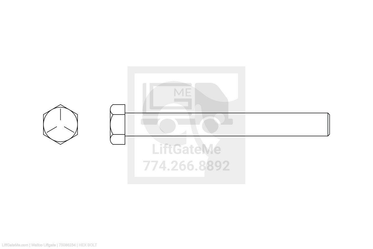 Waltco Liftgate Part Number 75086234 | hex bolt