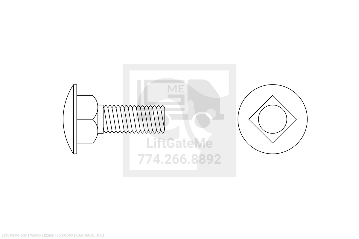 Waltco Liftgate Part Number 75087583 | carriage bolt