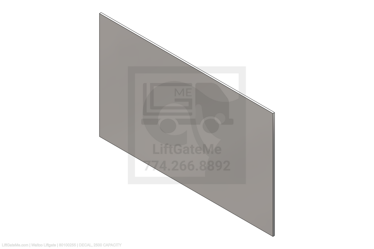Waltco Liftgate Part Number 80100255 | decal, 2500 capacity