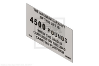 Waltco Liftgate Part Number 80100261 | decal, 4500 capacity