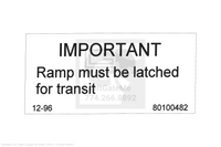 Waltco Liftgate Part Number 80100482 | decal, folding ramps