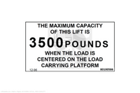 Waltco Liftgate Part Number 80100586 | decal, 3500 capacity