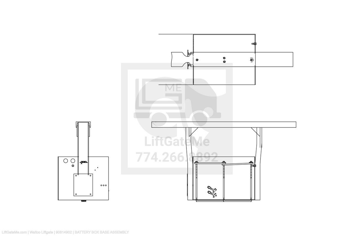 Waltco Liftgate Part Number 90814902 | battery box base assembly
