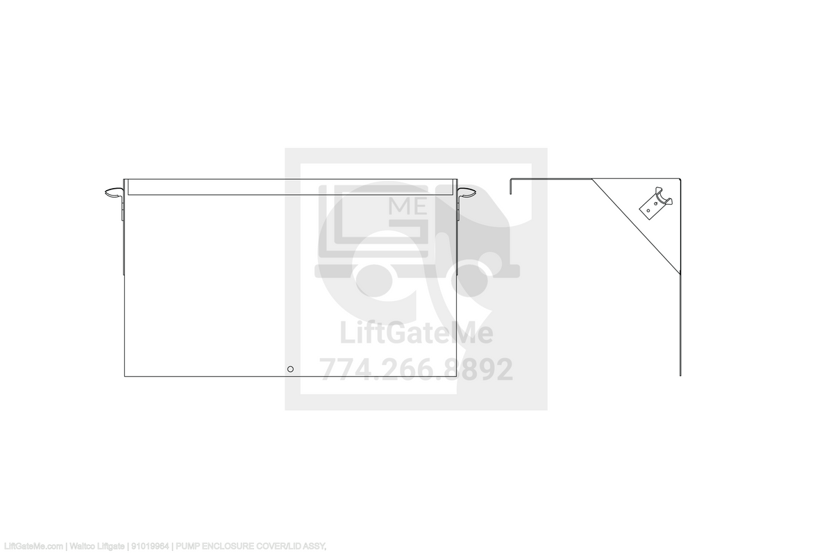 Waltco Liftgate Part Number 91019964 | pump enclosure cover/lid assy,