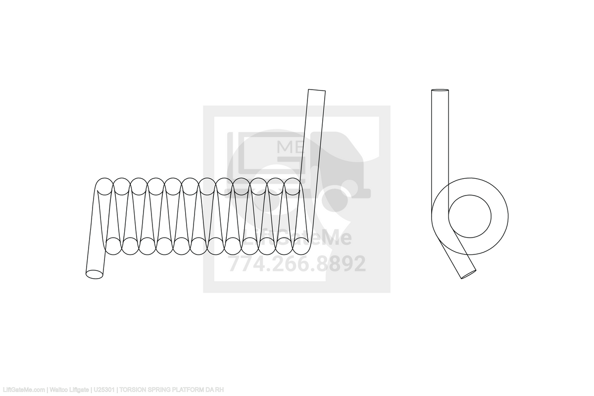 Waltco Liftgate Part Number u25301 | torsion spring platform da rh