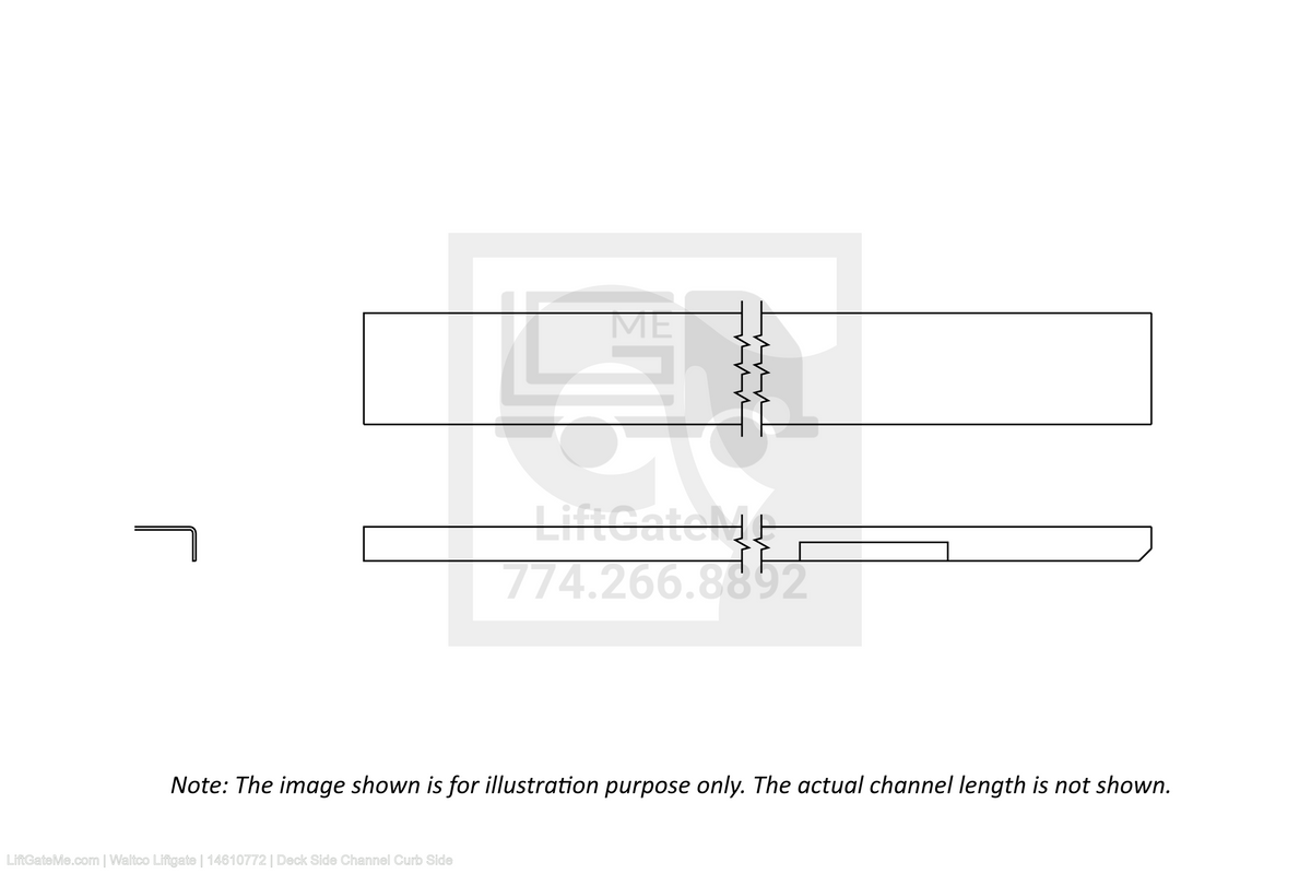 This is an image for a Waltco liftgate Deck Side Channel Curb Side