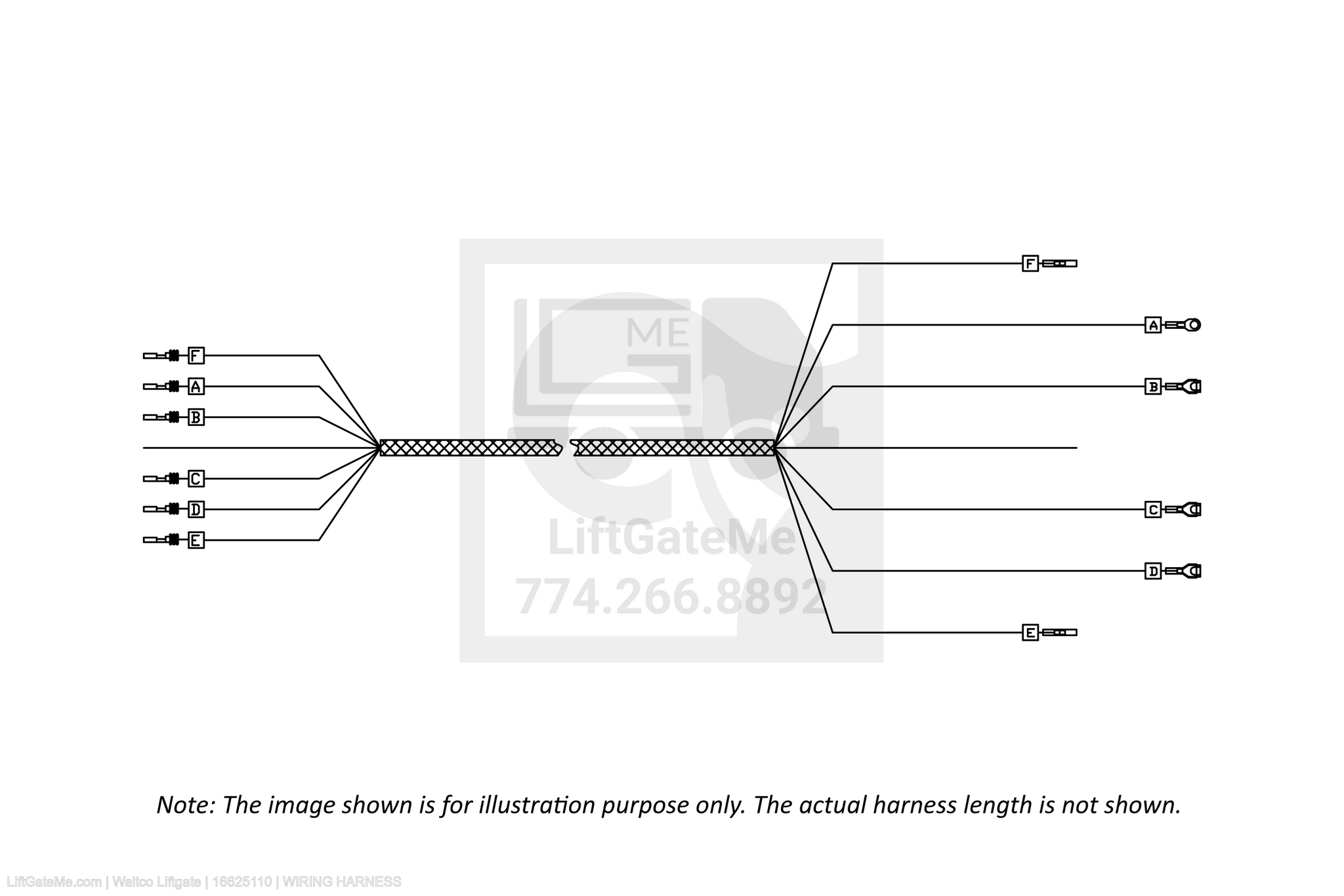 Waltco Liftgate Part Number 16625110 | wiring harness