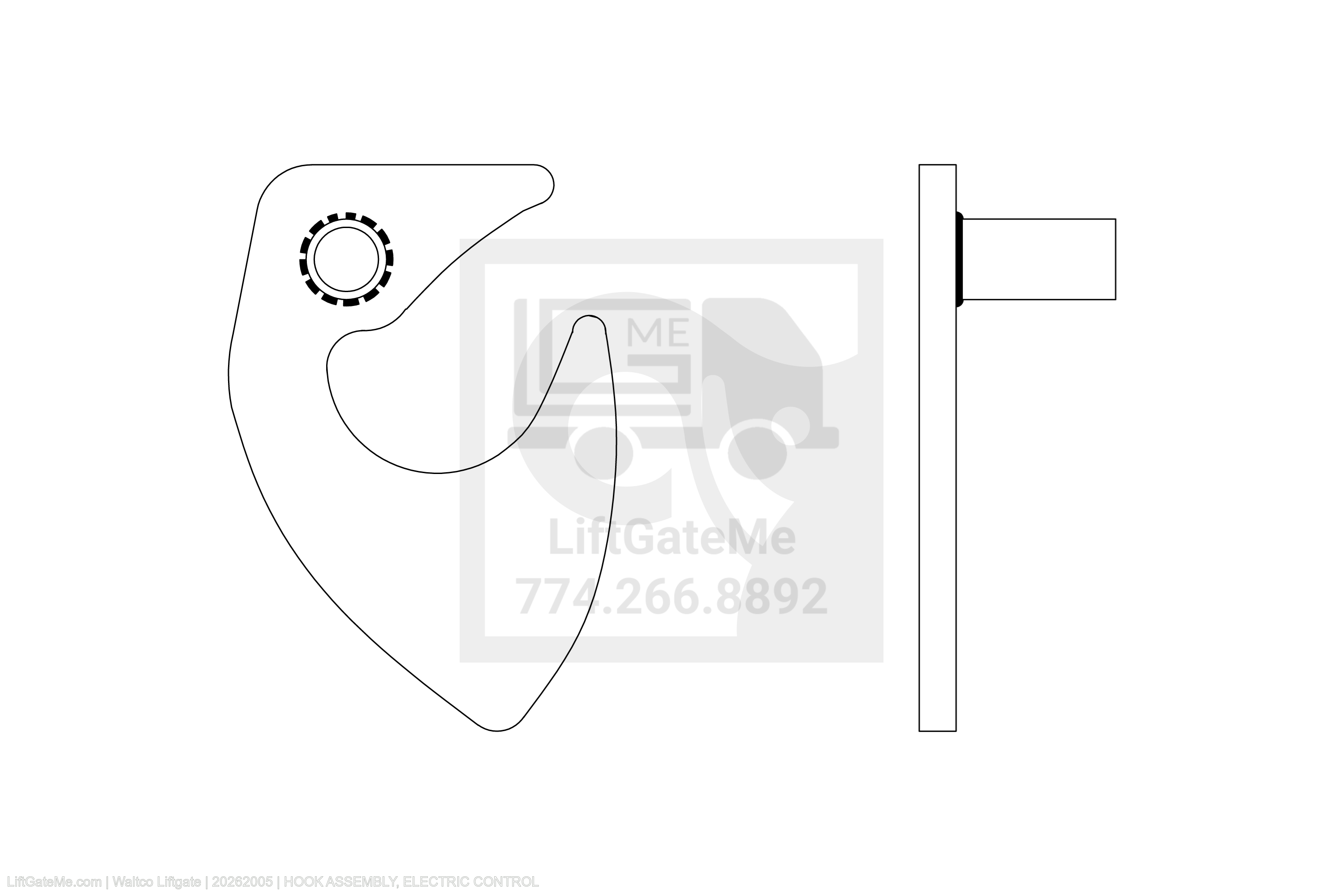 Waltco Liftgate Part Number 20262005 | hook assembly, electric control