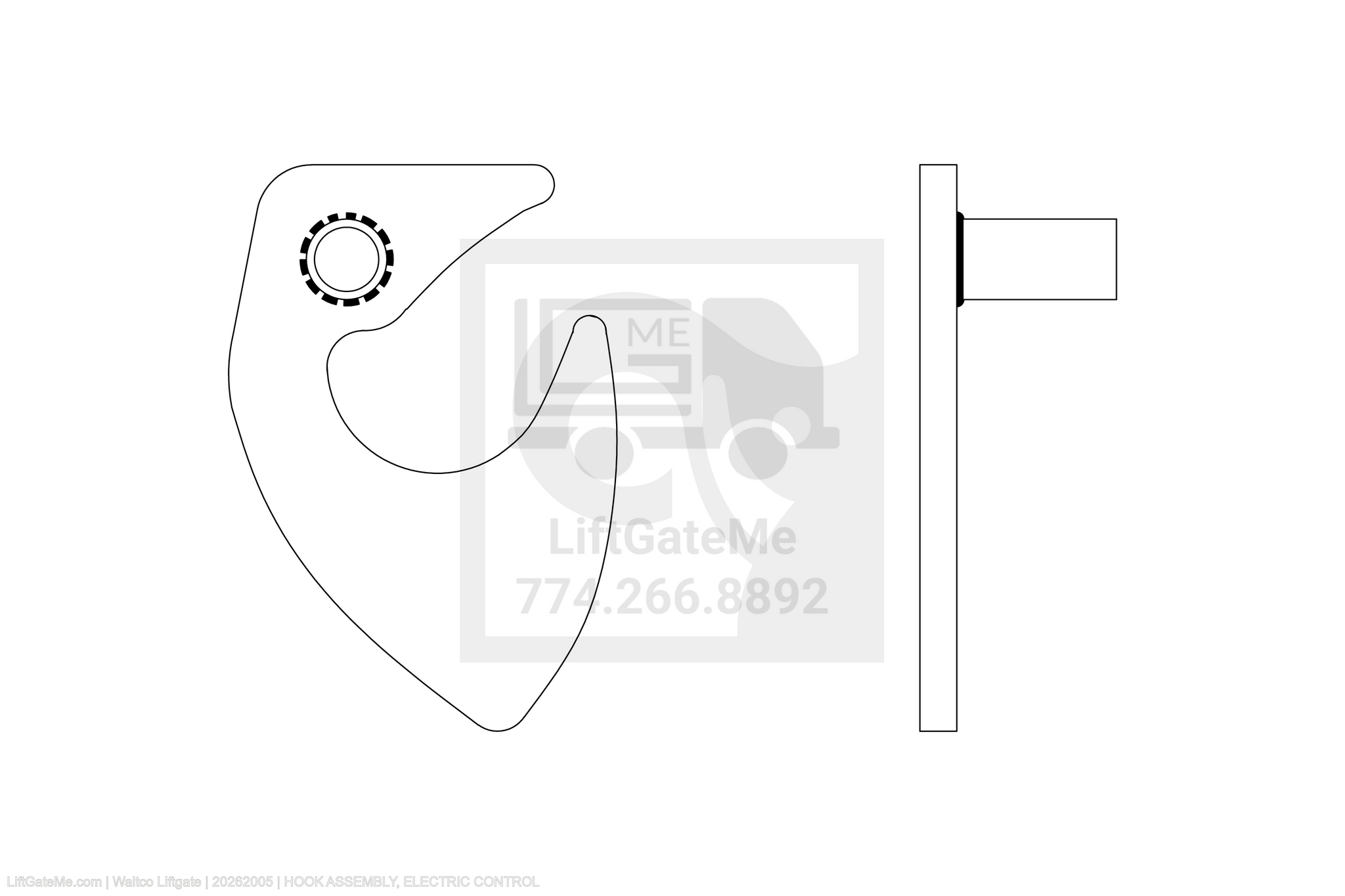 Waltco Liftgate Part Number 20262005 | hook assembly, electric control