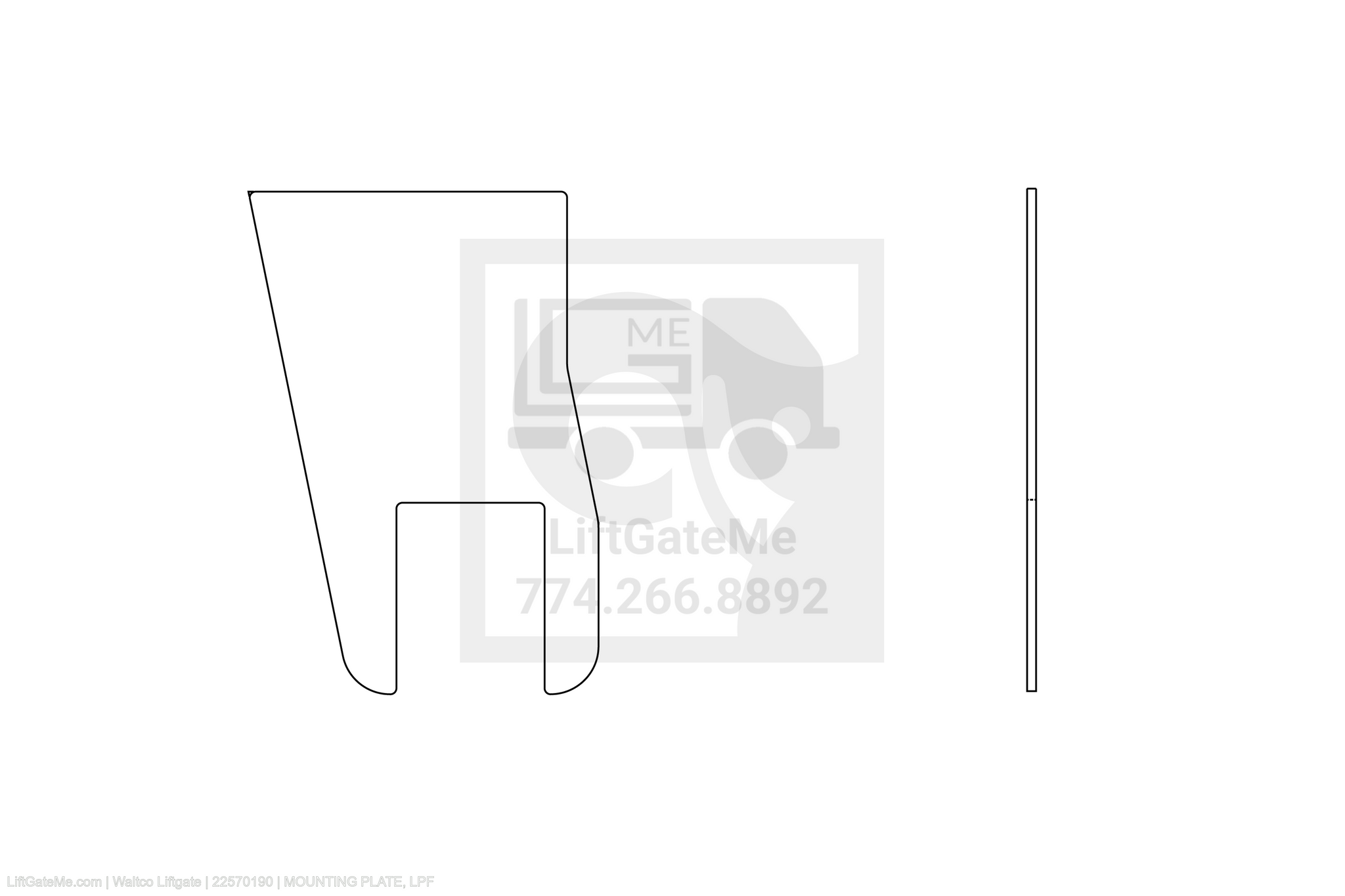 Waltco Liftgate Part Number 22570190 | mounting plate, lpf