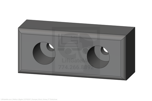 This is an image for a Waltco liftgate Bumper, Short, Uhmw, 2” Thickuhmw
