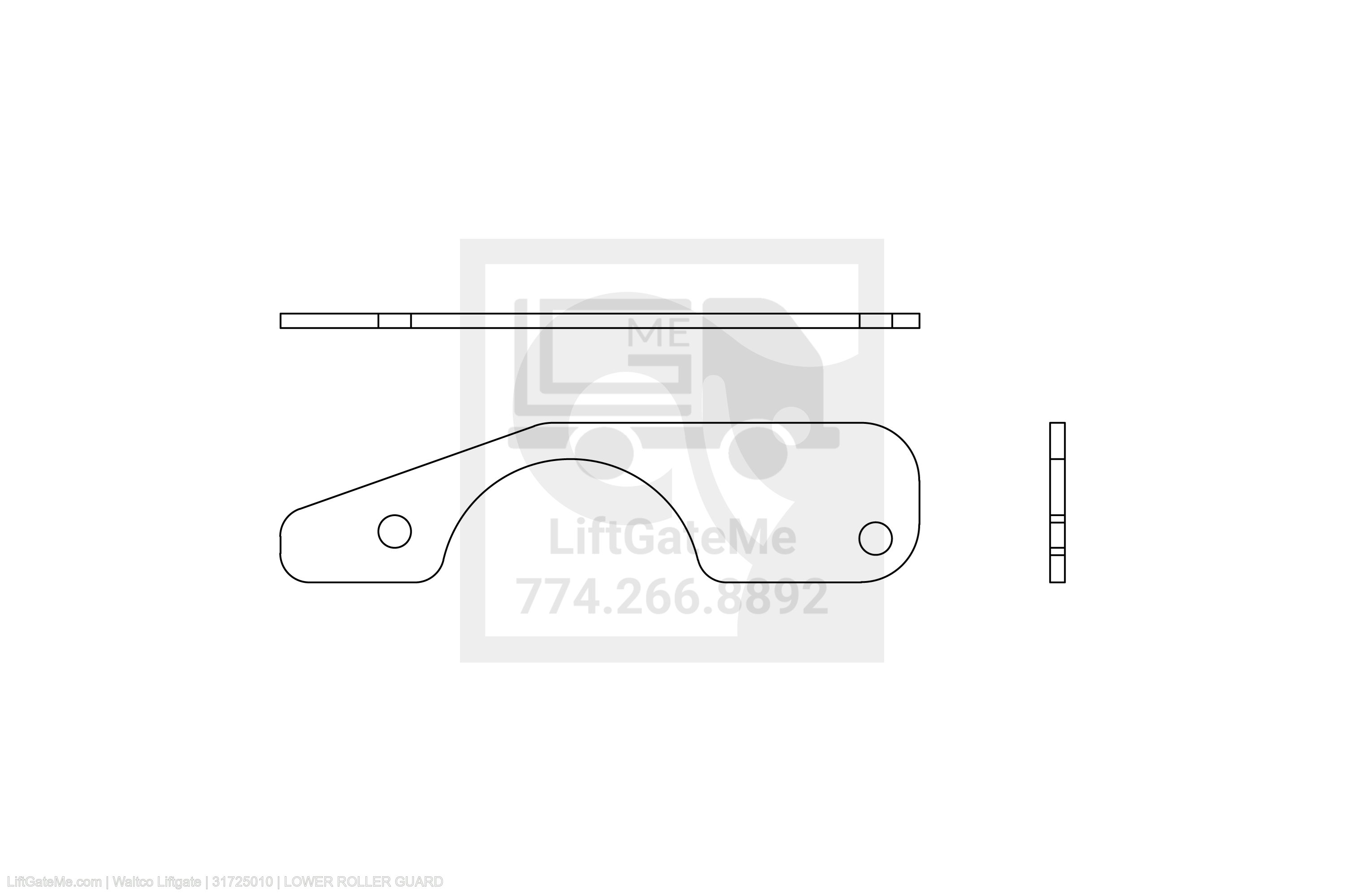 Waltco Liftgate Part Number 31725010 | lower roller guard