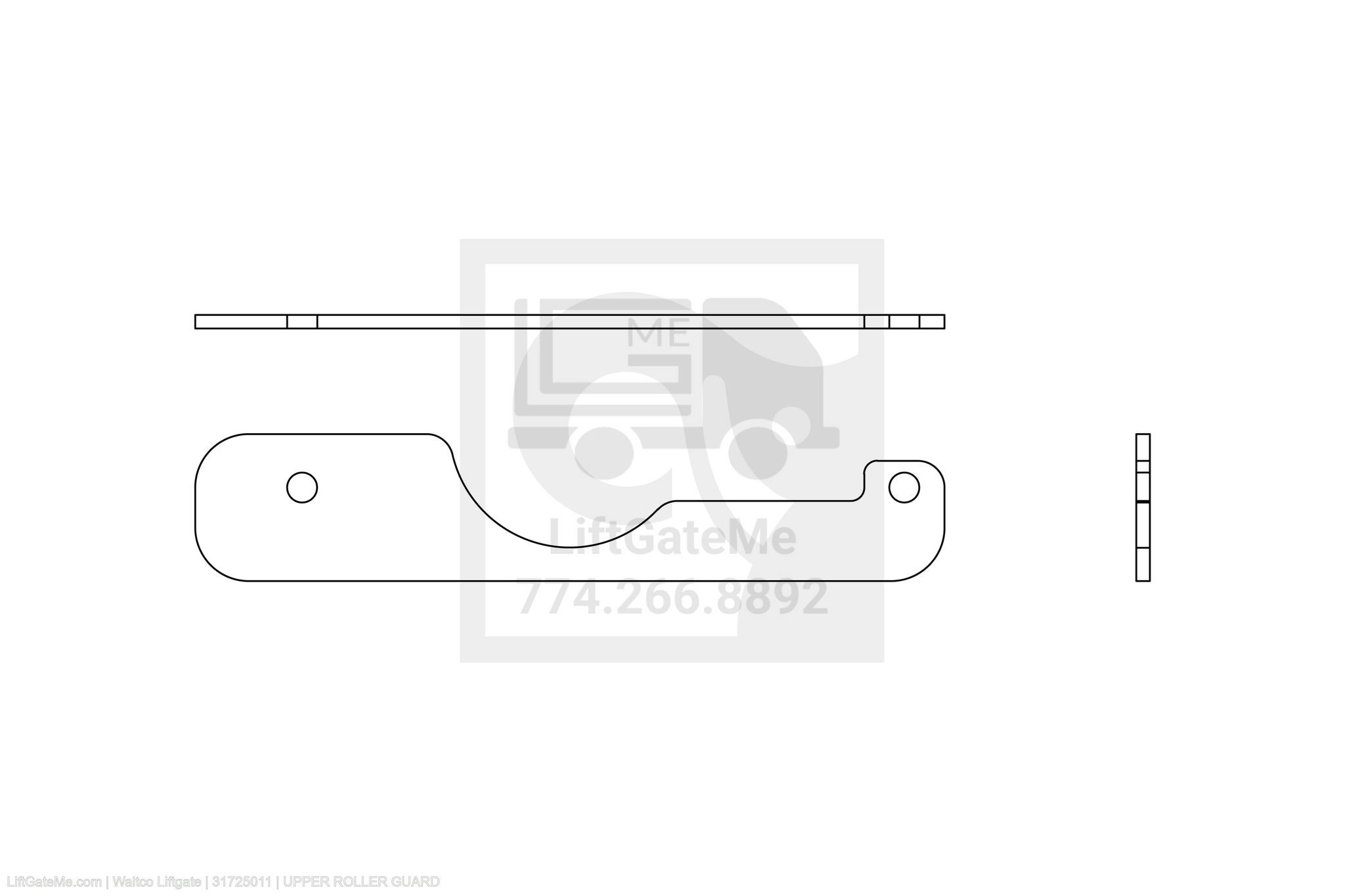 Waltco Liftgate Part Number 31725011 | upper roller guard