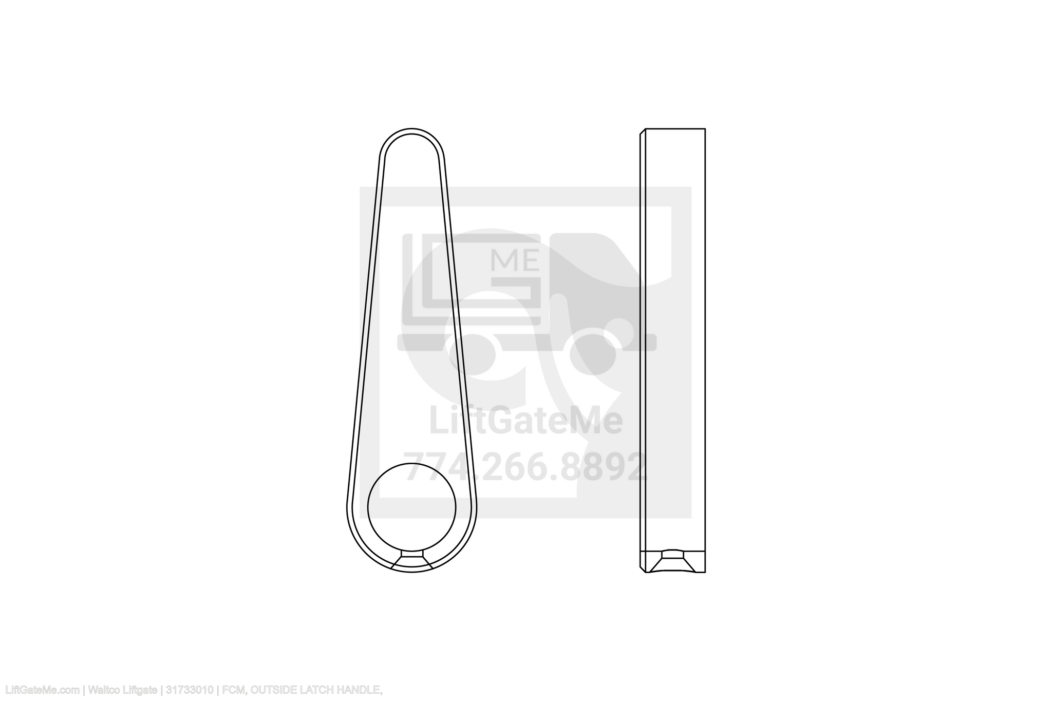 Waltco Liftgate Part Number 31733010 | fcm, outside latch handle,