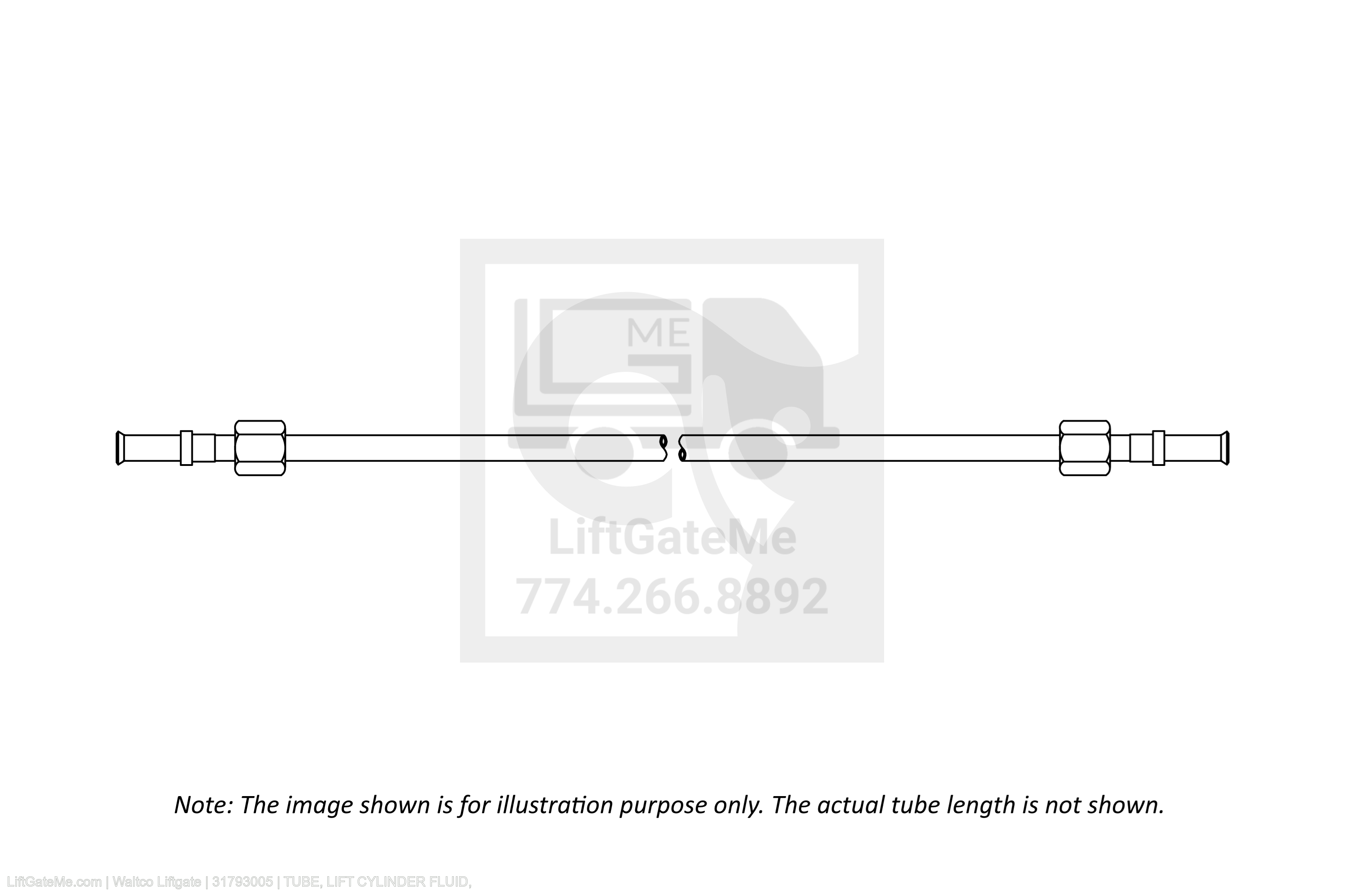 Waltco Liftgate Part Number 31793005 | tube, lift cylinder fluid,