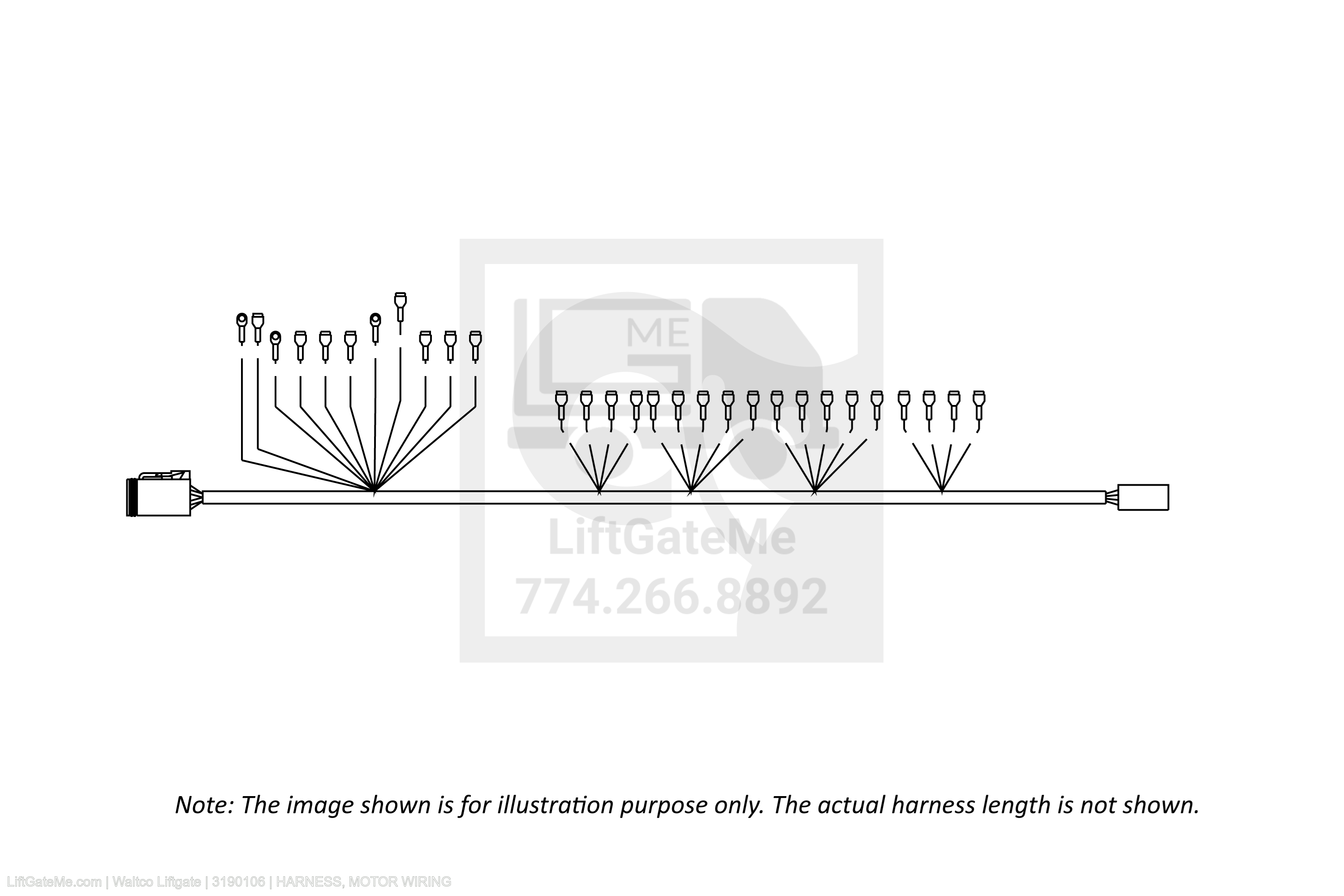 Waltco Liftgate Part Number 3190106 | harness, motor wiring