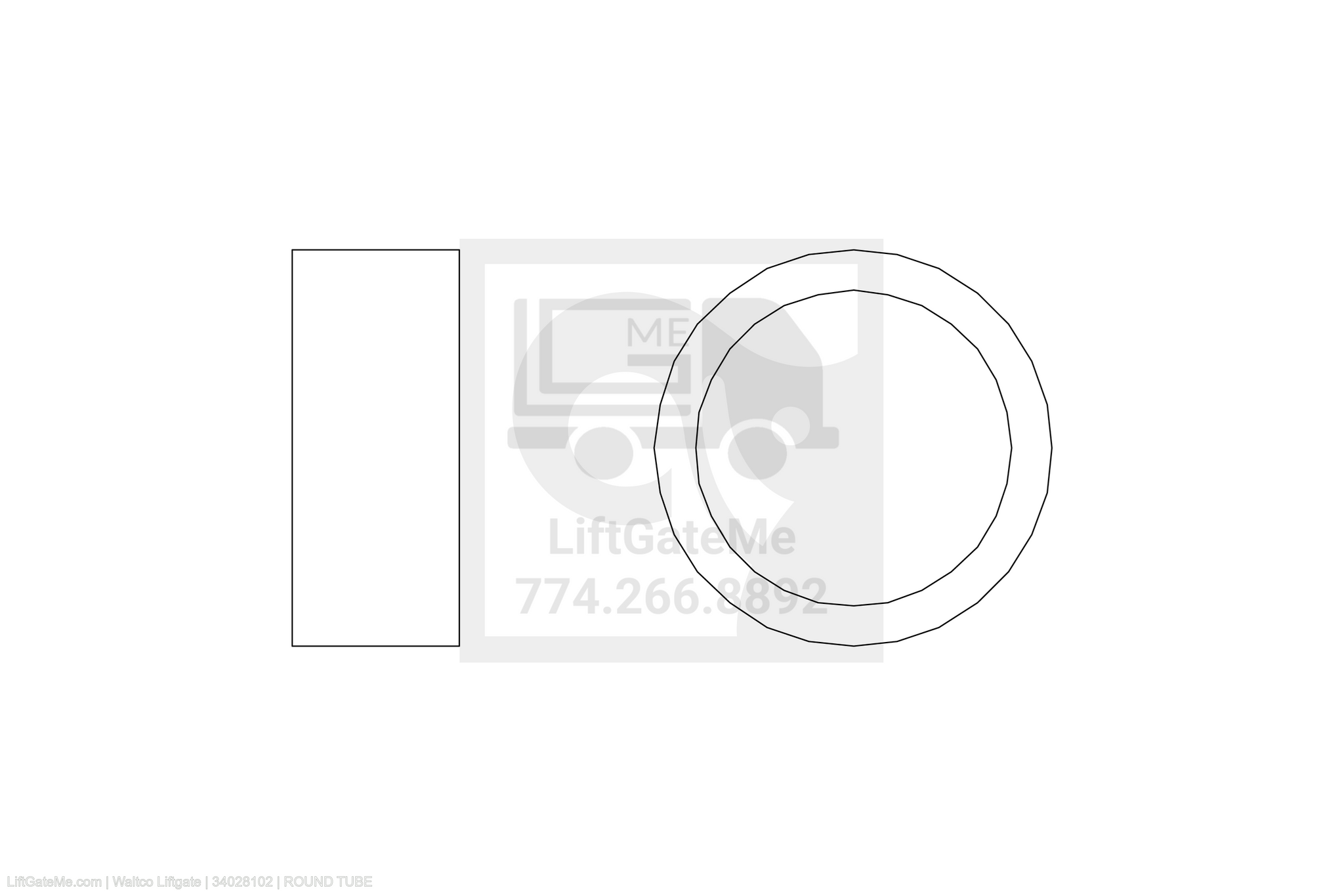 Waltco Liftgate Part Number 34028102 | round tube