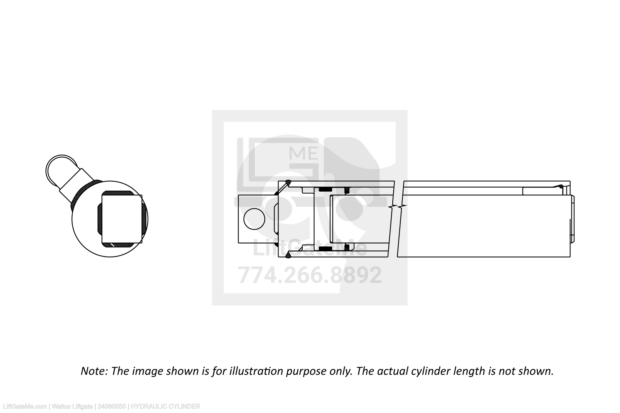 Waltco Liftgate Part Number 34080050 | hydraulic cylinder