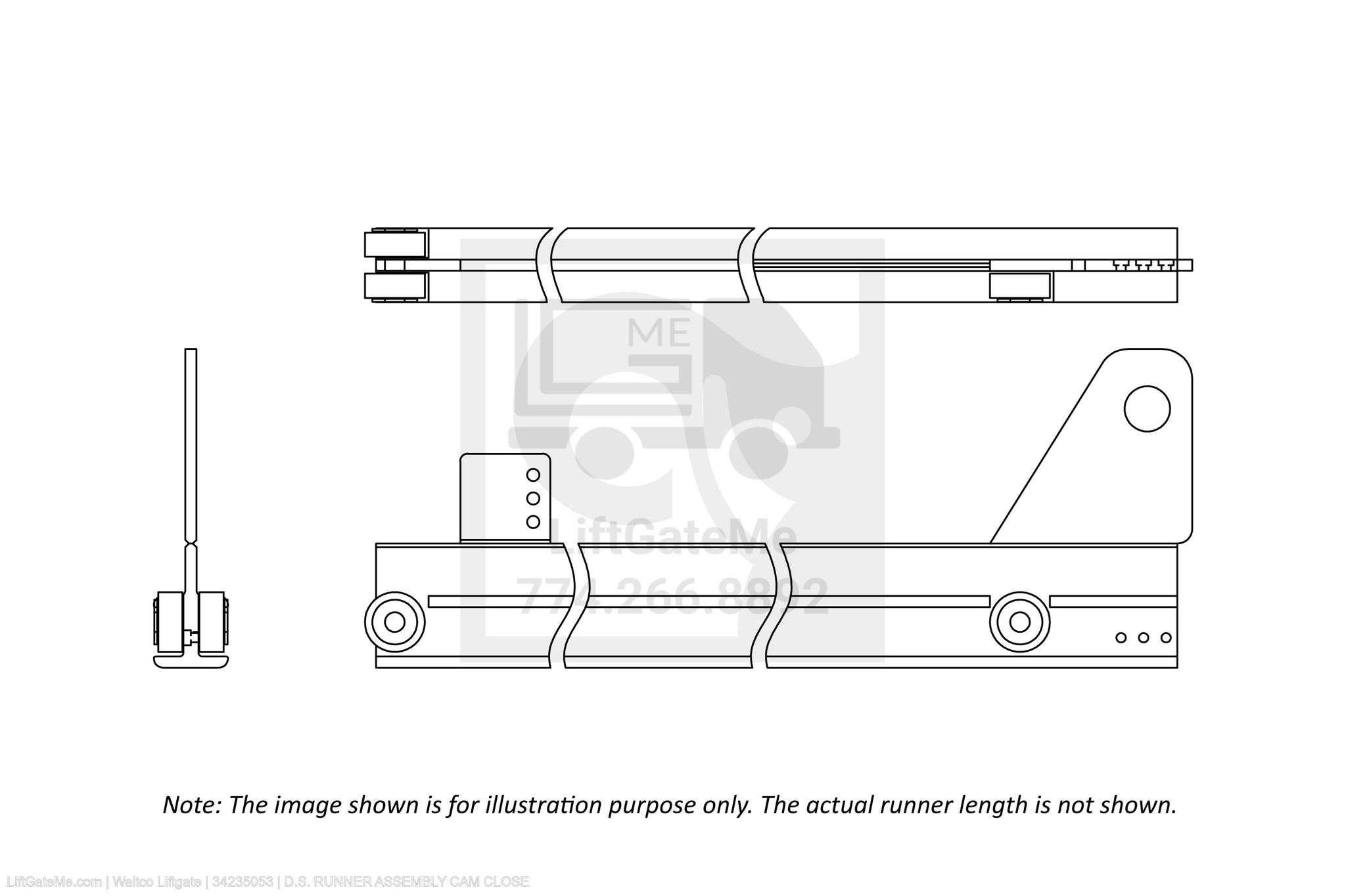 Waltco Liftgate Part Number 34235053 | d.s. runner assembly cam close