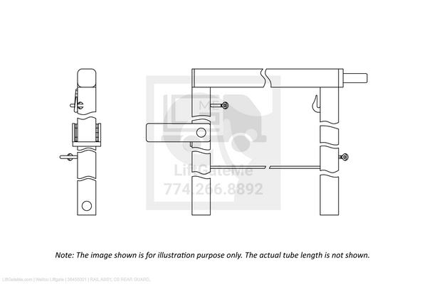 Waltco Liftgate Part Number 36455001 | rail assy, cs rear guard,