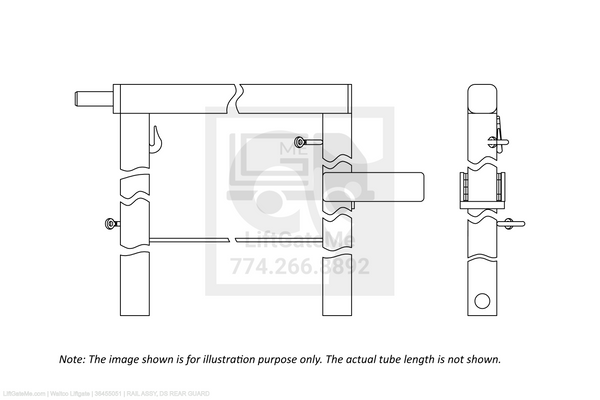 Waltco Liftgate Part Number 36455051 | rail assy, ds rear guard