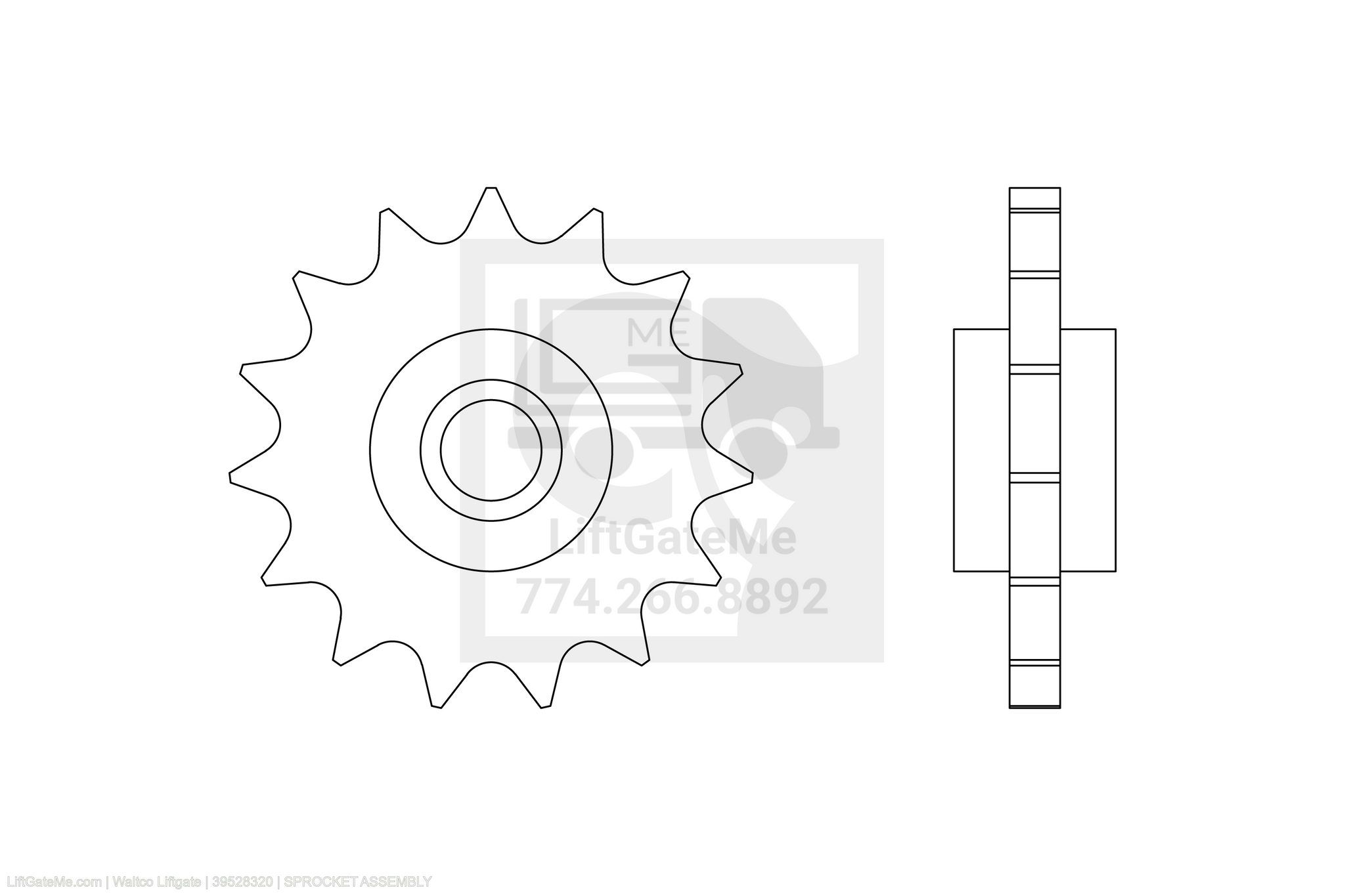Waltco Liftgate Part Number 39528320 | sprocket assembly