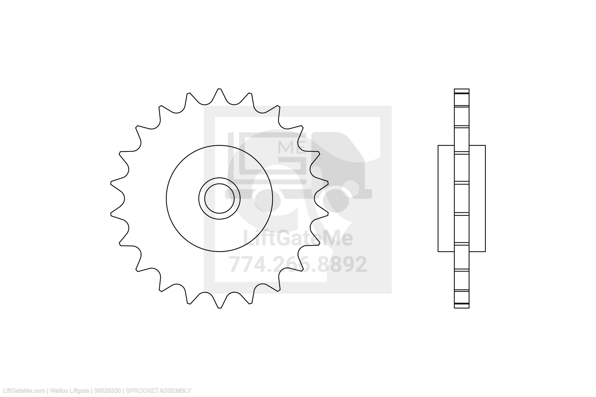 Waltco Liftgate Part Number 39528330 | sprocket assembly