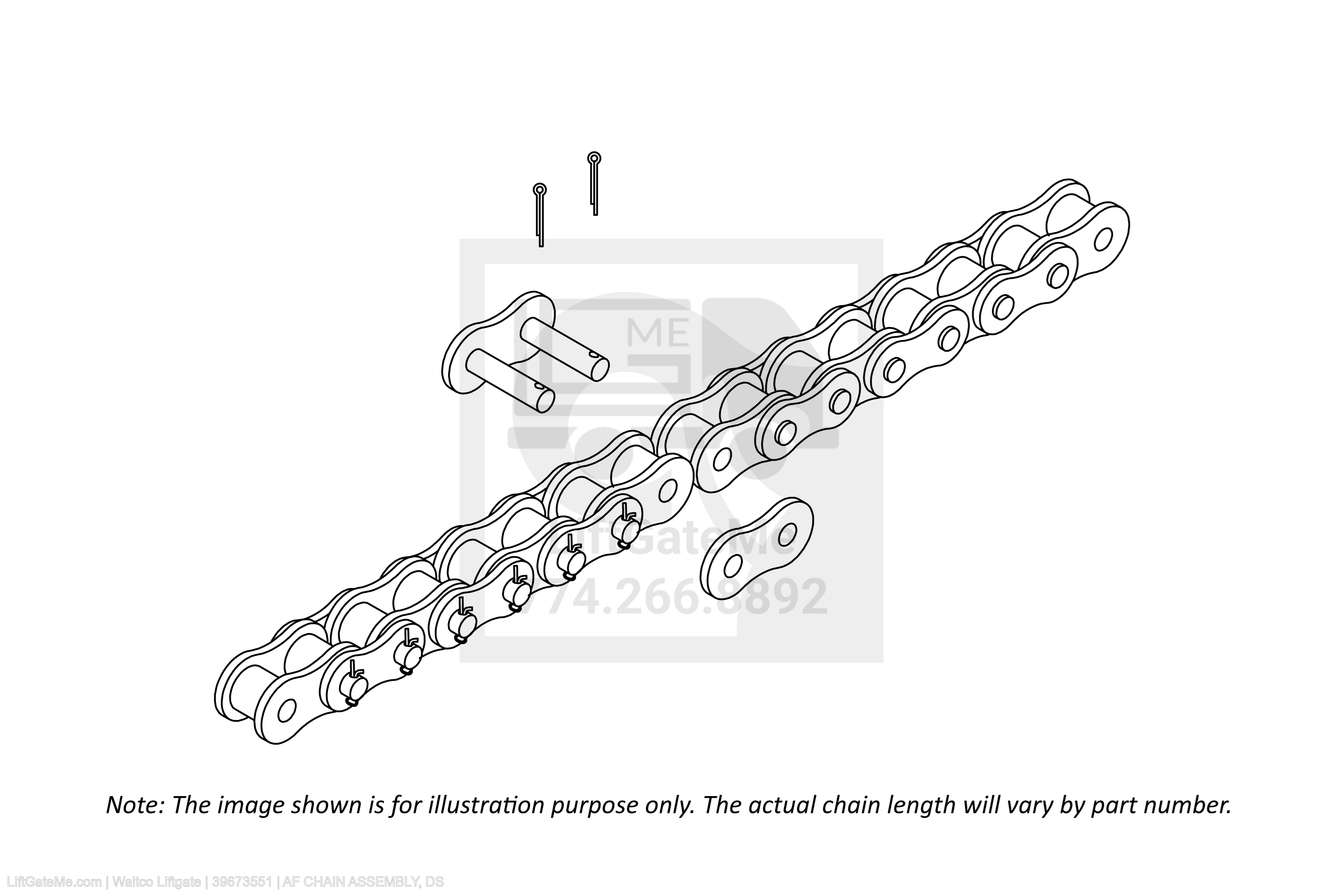 Waltco Liftgate Part Number 39673551 | af chain assembly, ds