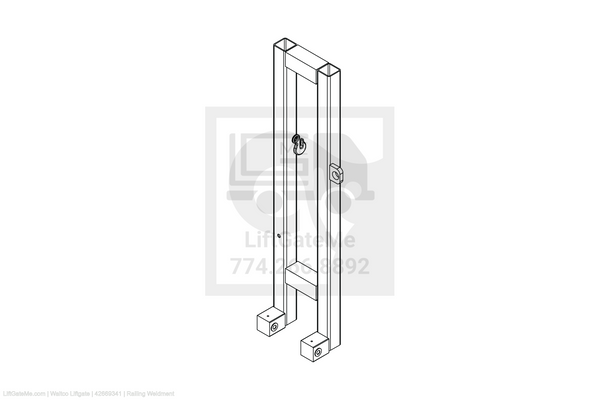 This is an image for a Waltco liftgate Railing Weldment